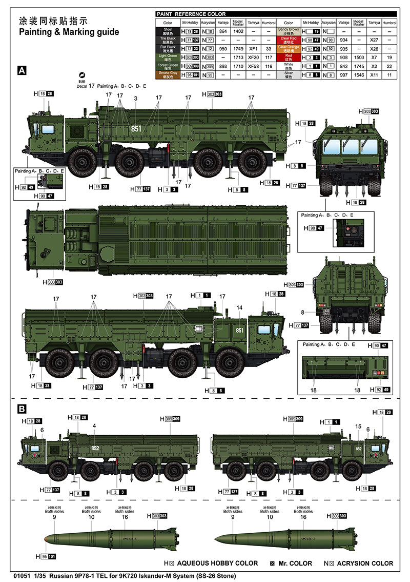 1/35 Russian 9P78-1 TEL for 9K720 Iskander-M System - Hobby Sense