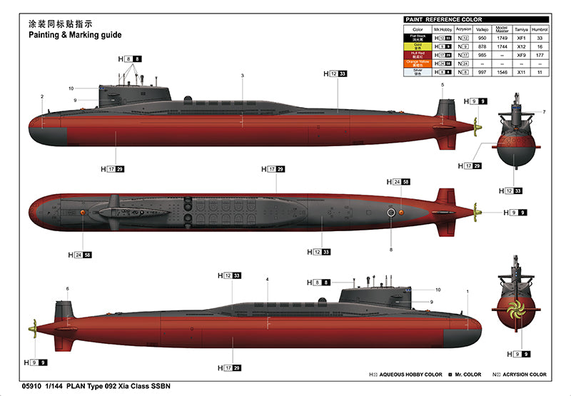 1/144 PLAN Type 092 Xia Class SSBN - Hobby Sense