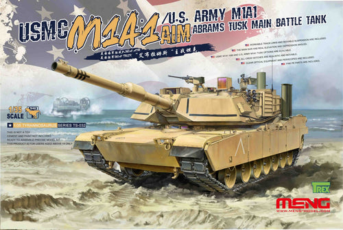 1/35 USMC M1A1 AIM/US Army M1A1 Abrams Tusk Main Battle Tank - Hobby Sense