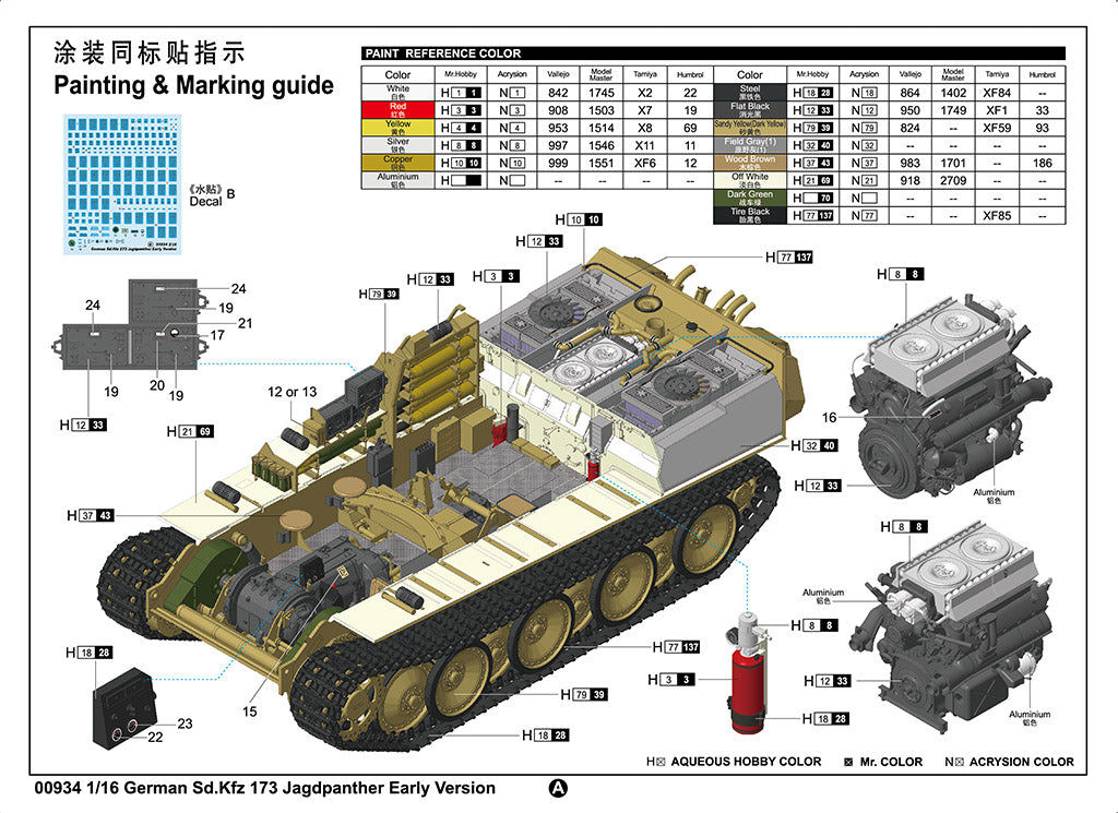 1/16 German Sd.Kfz 173 Jagdpanther Early Version w/Full Interior - Hobby Sense
