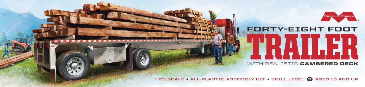 1/25 48' Trailer with Realistic Cambered Deck - Hobby Sense