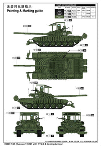 1/35 Russian T72B1 with KTM-6 & Grating Armour - Hobby Sense