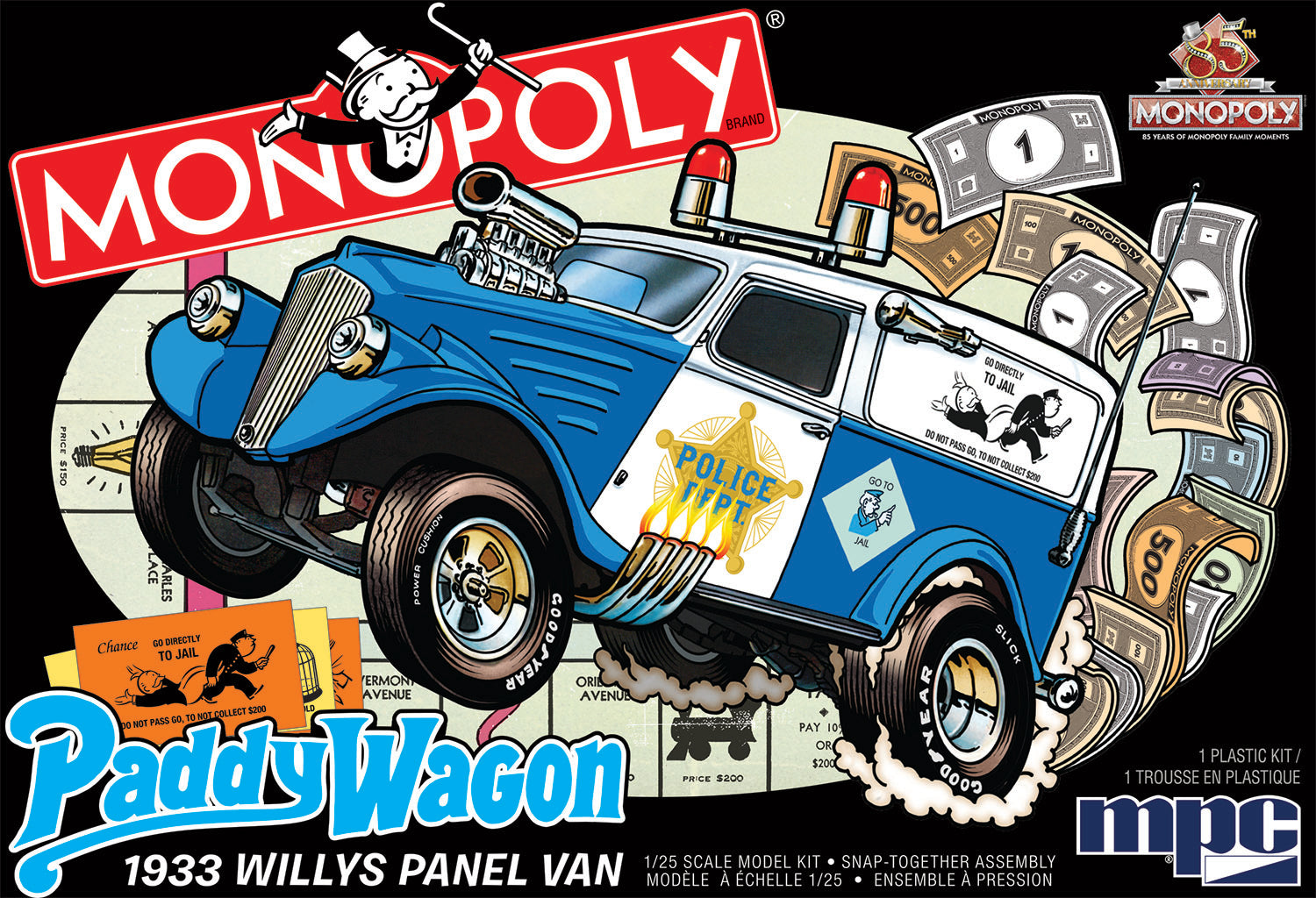 1/25 1933 Willys Panel Paddy Wagon Monopoly - Hobby Sense