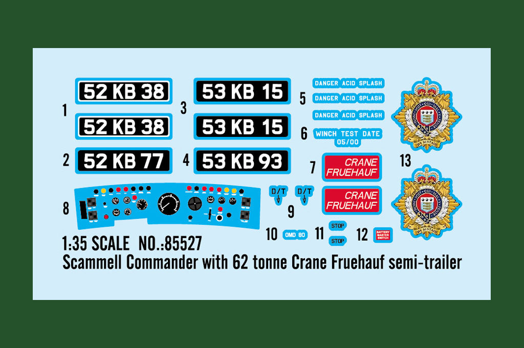 1/35 Scammell Commander with 62 tonne Crane Fruehauf Semi-trailer - Hobby Sense