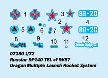 1/72 Russian 9P140 TEL of 9K57 Uragan Multiple Launch Rocket System - Hobby Sense