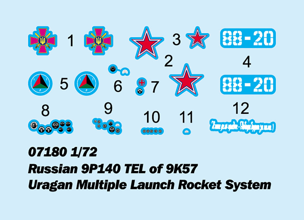 1/72 Russian 9P140 TEL of 9K57 Uragan Multiple Launch Rocket System - Hobby Sense
