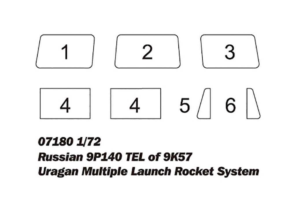 1/72 Russian 9P140 TEL of 9K57 Uragan Multiple Launch Rocket System - Hobby Sense