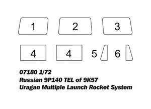 1/72 Russian 9P140 TEL of 9K57 Uragan Multiple Launch Rocket System - Hobby Sense