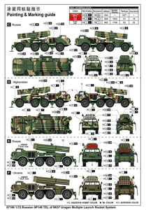 1/72 Russian 9P140 TEL of 9K57 Uragan Multiple Launch Rocket System - Hobby Sense