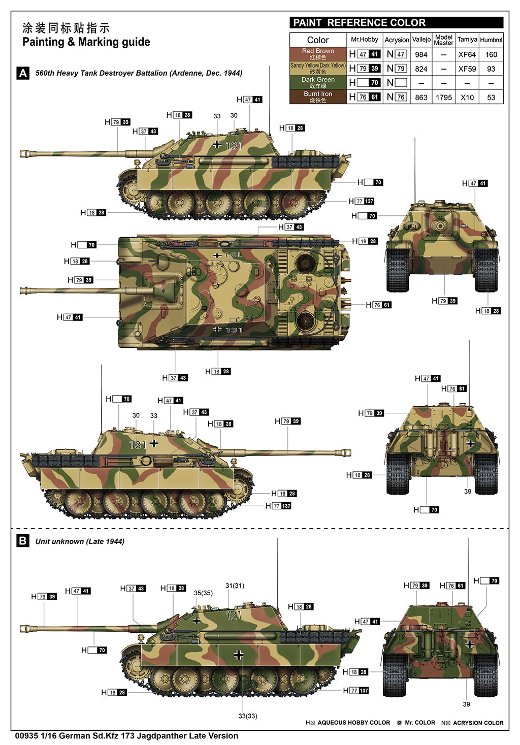 1/16 German Sd.Kfz 173 Jagdpanther Late Version - Hobby Sense