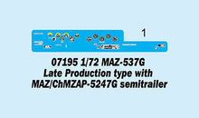 1/72 MAZ 537G Late Production type with MAZ/ChMZAP-5247G Semitrailer - Hobby Sense