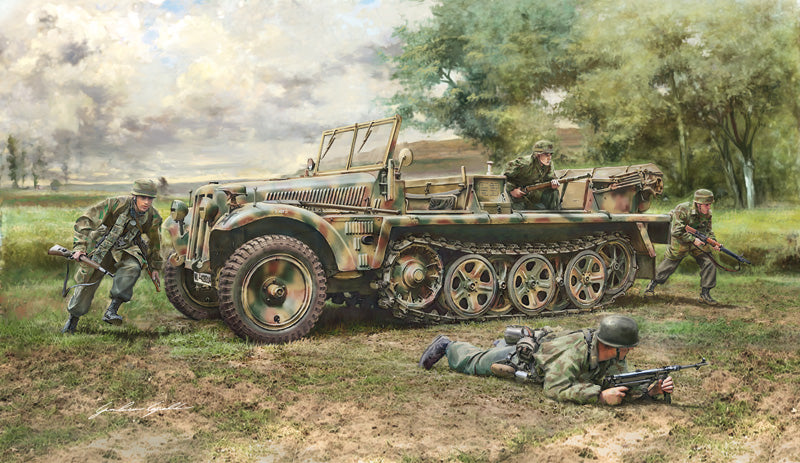 1/35 Sd.Kfz. 10 Demag D7 with German Paratroops - Hobby Sense