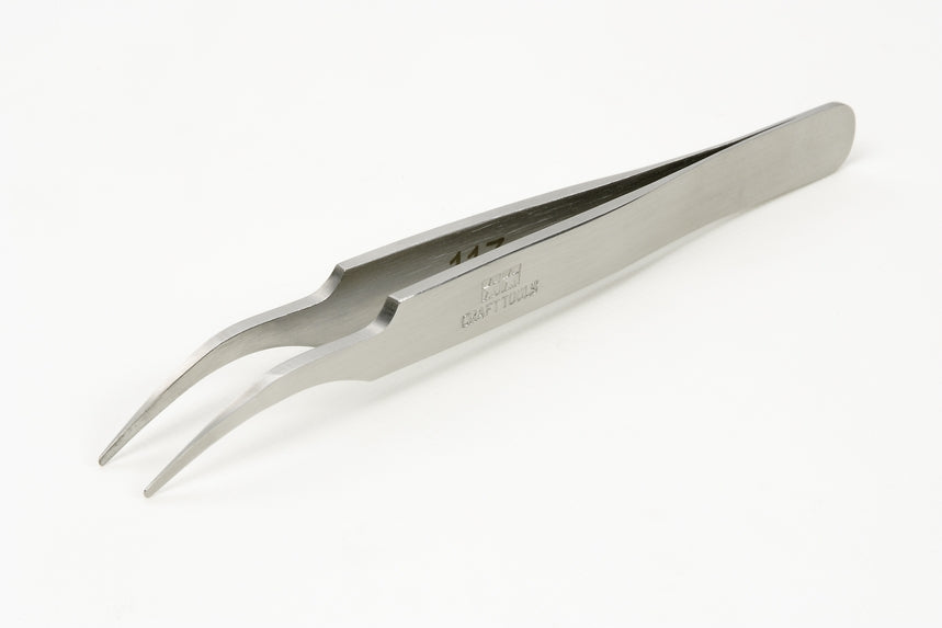 Tamiya HG Angled Tweezers Round Tip - Hobby Sense