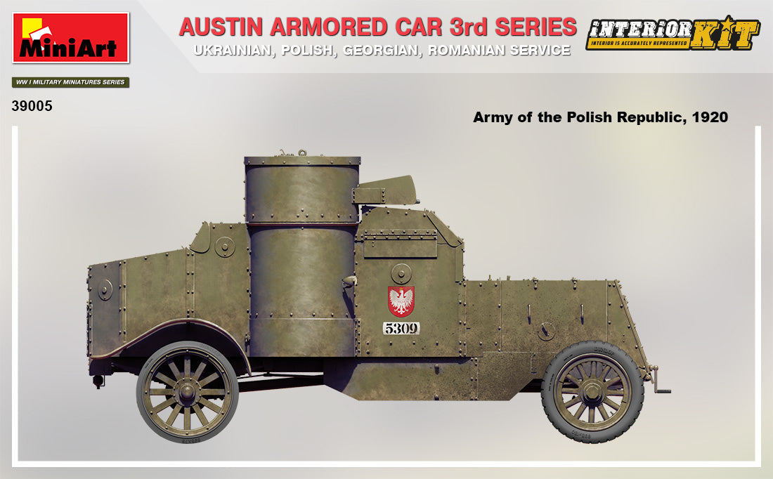 1/35 Austin Armored Car 3rd Series: Ukrainian, Polish, Georgian, Romanian Service Interior Kit - Hobby Sense