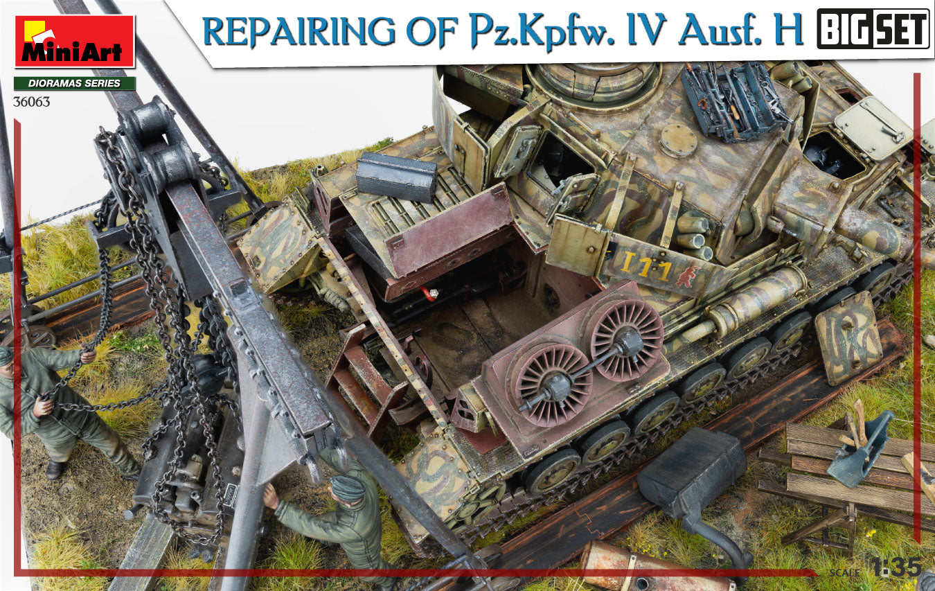 1/35 Repairing Of Pz.Kpfw. IV Ausf. H. Big Set - Hobby Sense