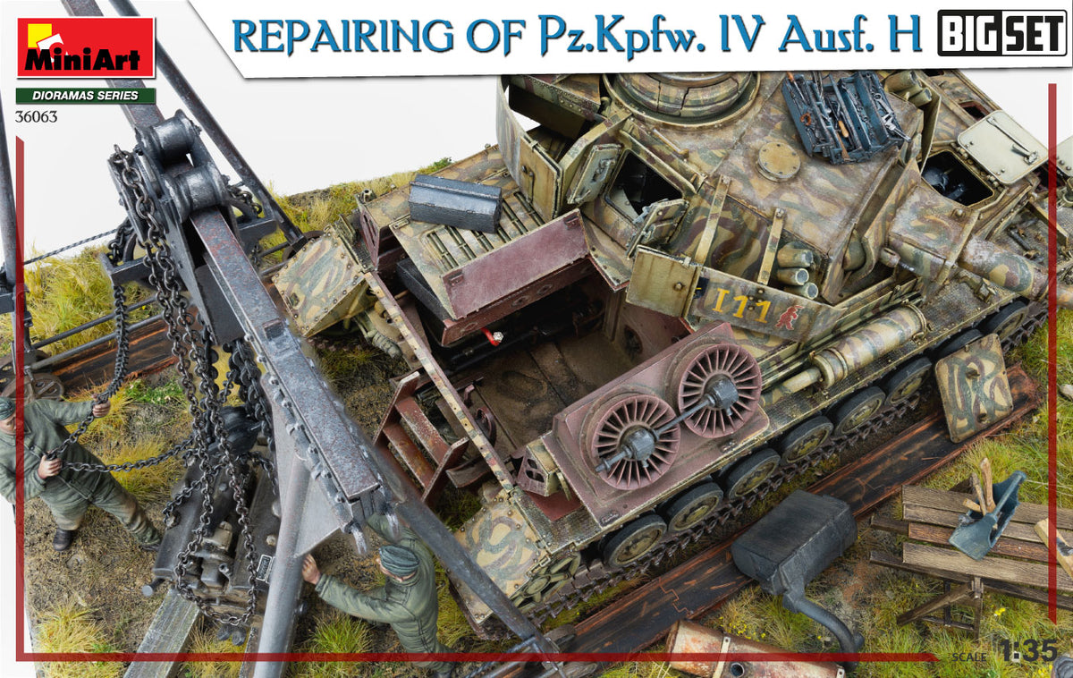 1/35 Repairing Of Pz.Kpfw. IV Ausf. H. Big Set - Hobby Sense