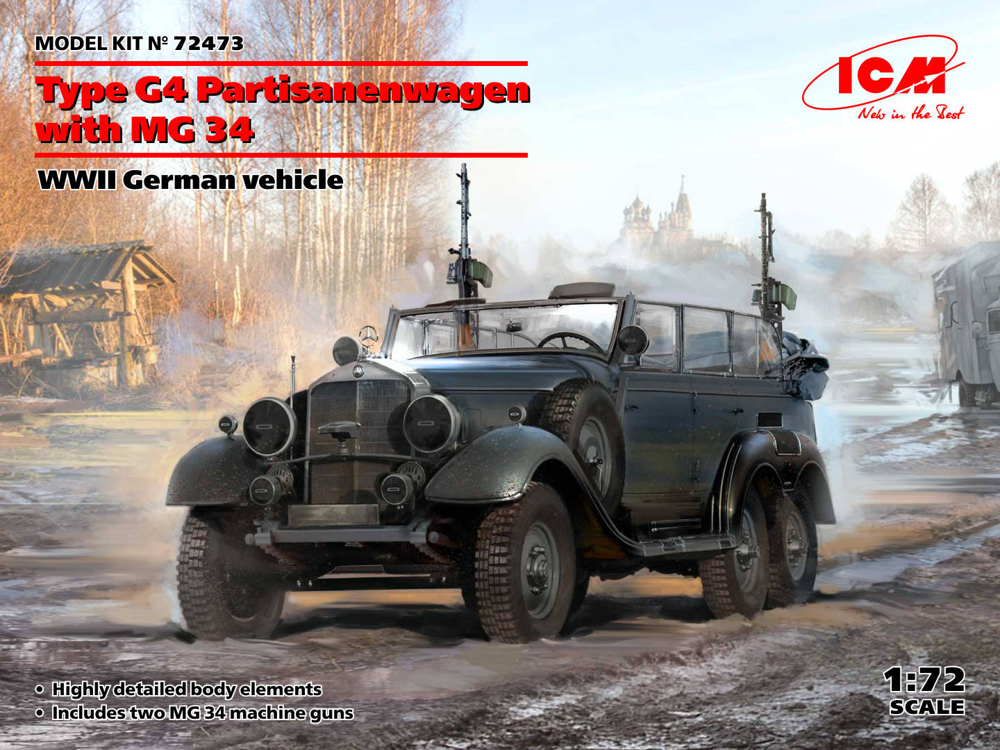 1/72 Type G4 Partisanenwagen with MG 34, WWII German vehicle - Hobby Sense