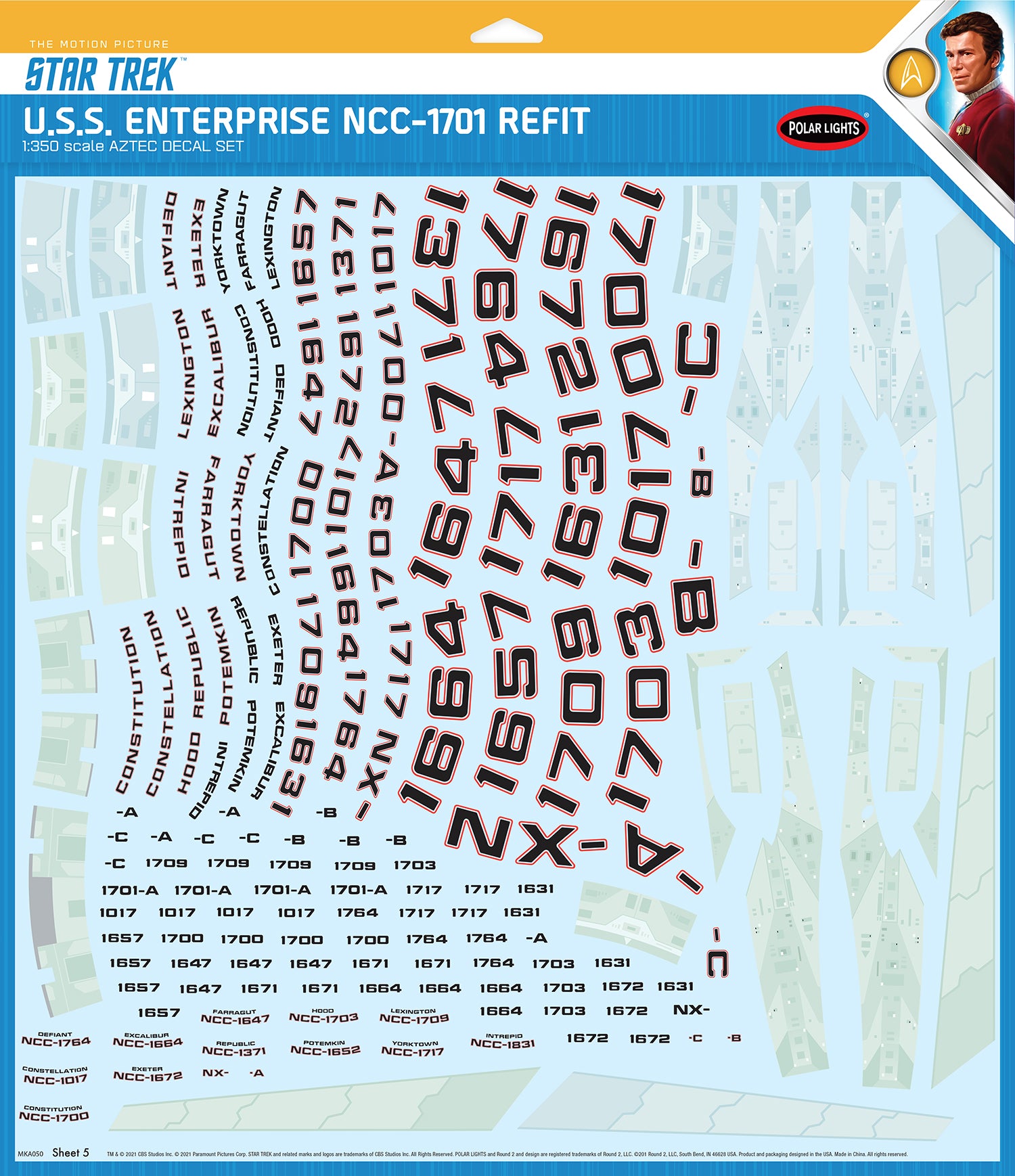 1/350 Star Trek USS Enterprise Refit Aztec DECALS - Hobby Sense