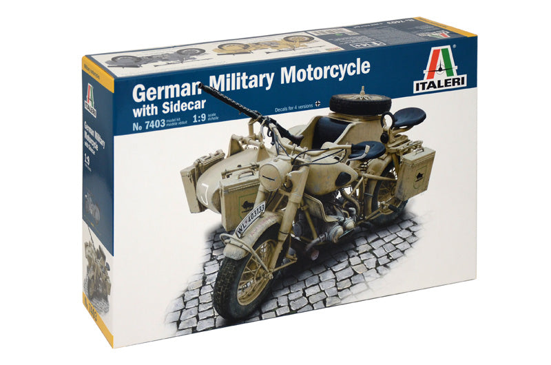 1/9 German Military Motorcycle with Sidecar - Hobby Sense