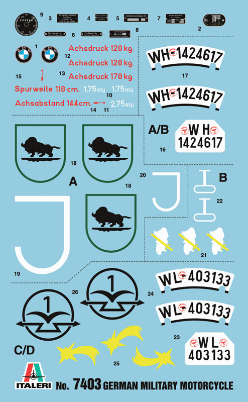 1/9 German Military Motorcycle with Sidecar - Hobby Sense