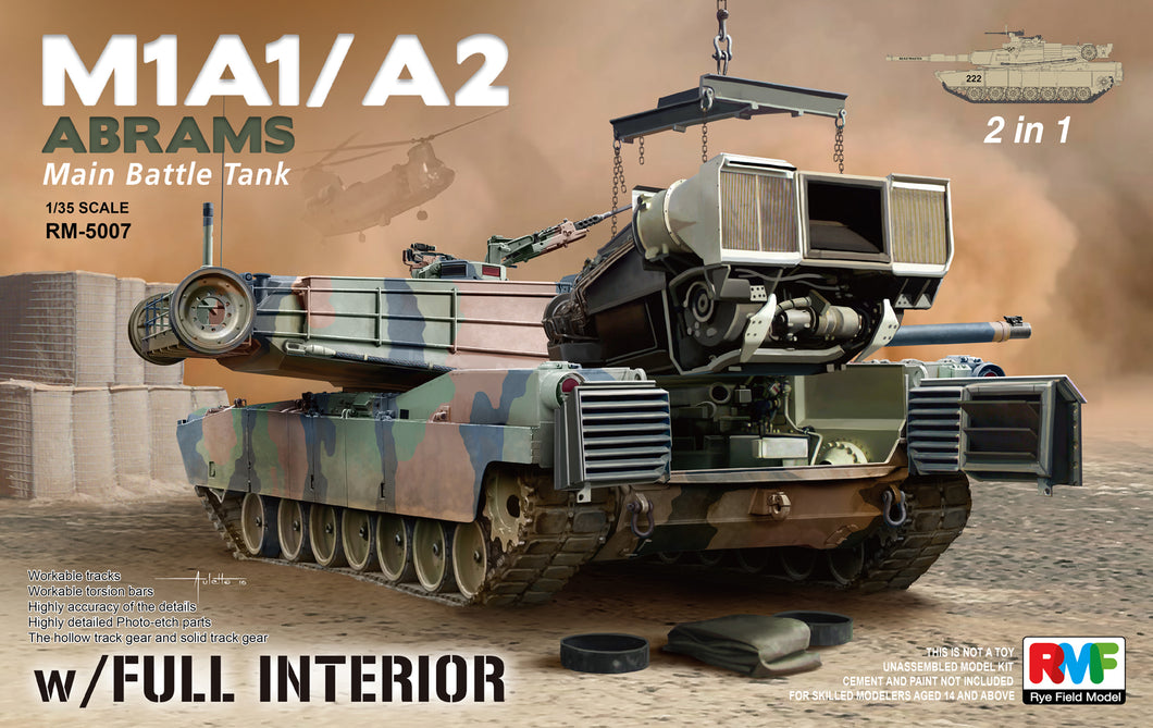 1/35 M1A1/A2 Abrams w/Full Interior 2in1 - Hobby Sense