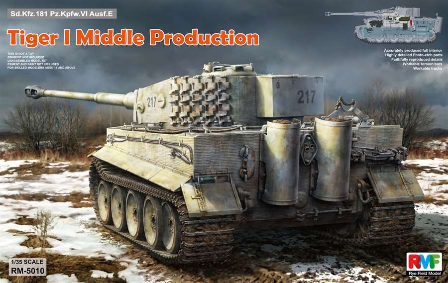 1/35 Tiger I Middle Production w/Full Interior - Hobby Sense
