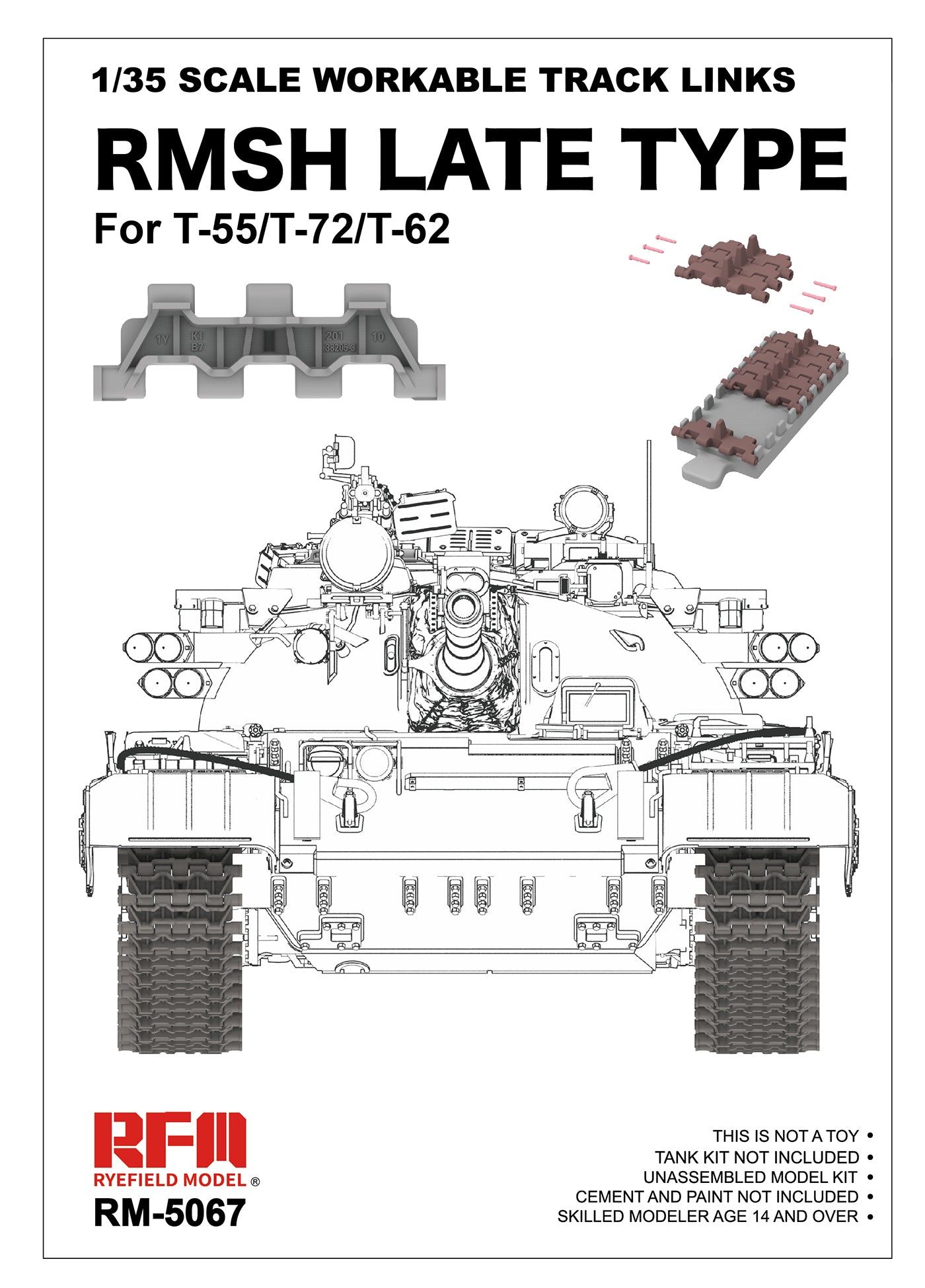1/35 RMSH Late type For T55/T-72/T-62 Workable Track Links - Hobby Sense