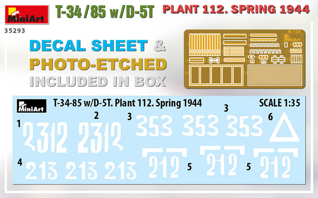 1/35 T34-85 w/D-5T. Plant 112. Spring 1944 - Hobby Sense