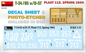 1/35 T34-85 w/D-5T. Plant 112. Spring 1944 - Hobby Sense