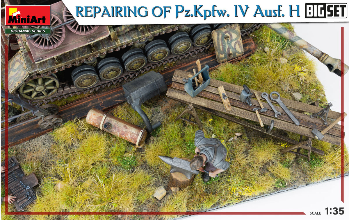 1/35 Repairing Of Pz.Kpfw. IV Ausf. H. Big Set - Hobby Sense