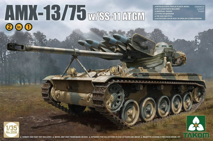 1/35 AMX-13/75 w/SS-aa ATGM, French Light Tank - Hobby Sense