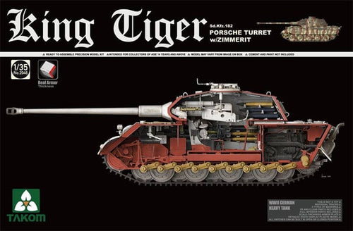 1/35 King Tiger Sd.Kfz.182 Porsche Turret with Zimmerit - Hobby Sense