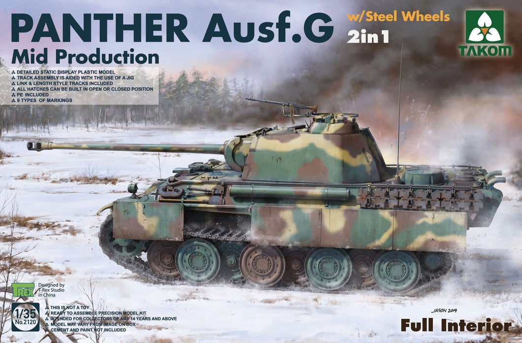 1/35 Panther Ausf. G Mid Production w/Steel Wheels 2N1 - Hobby Sense