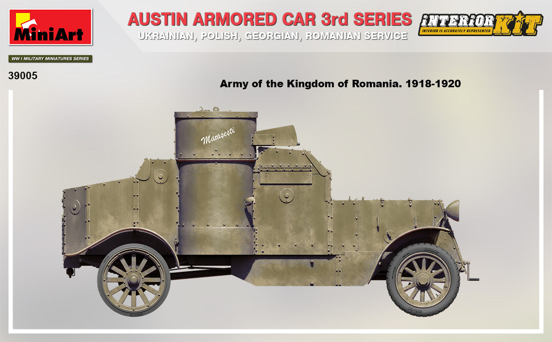 1/35 Austin Armored Car 3rd Series: Ukrainian, Polish, Georgian, Romanian Service Interior Kit - Hobby Sense