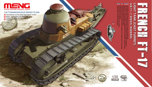 1/35 French FT-17 Light Tank (Cast Turret), Full Interior - Hobby Sense