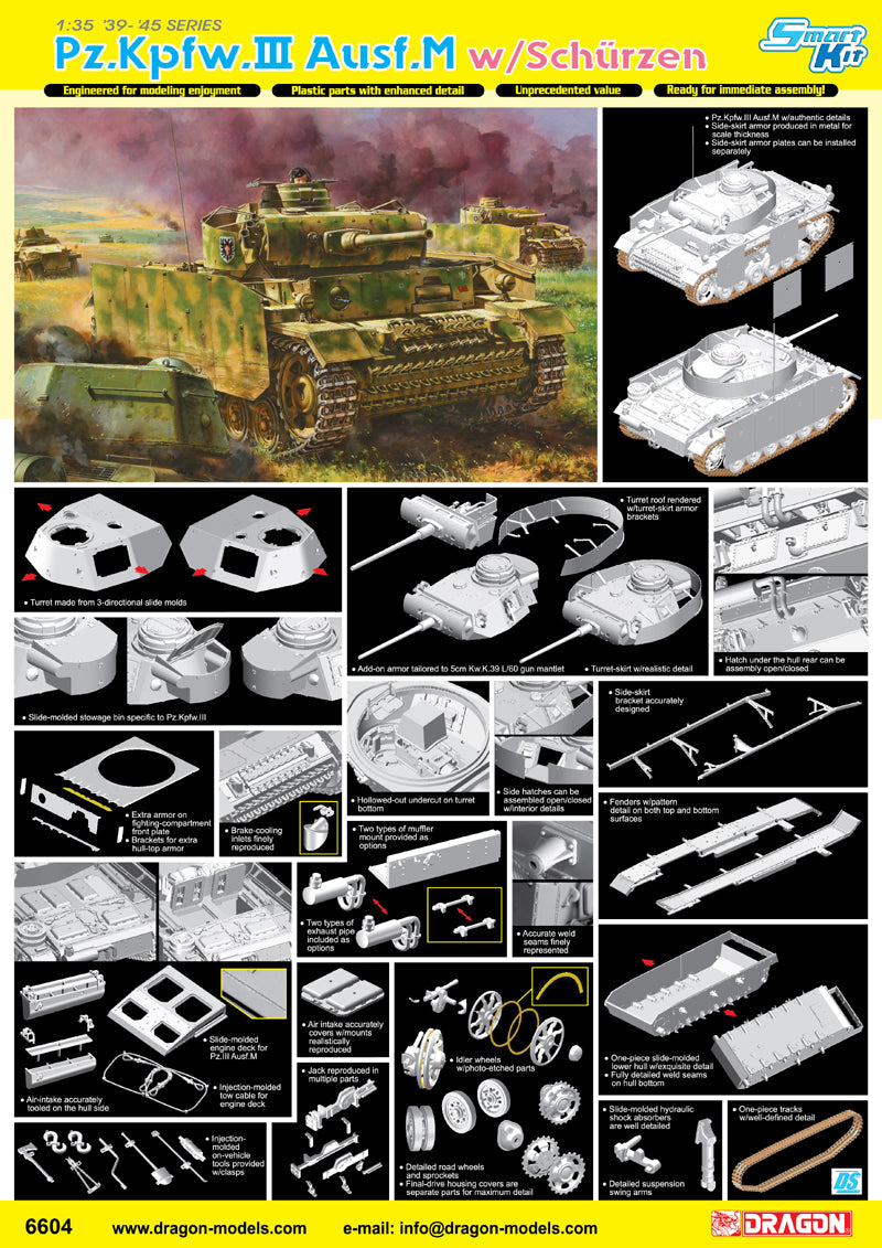 PzKpfw III Ausf M Tank w/Side-Skirt Armor Kursk 1943 - Hobby Sense