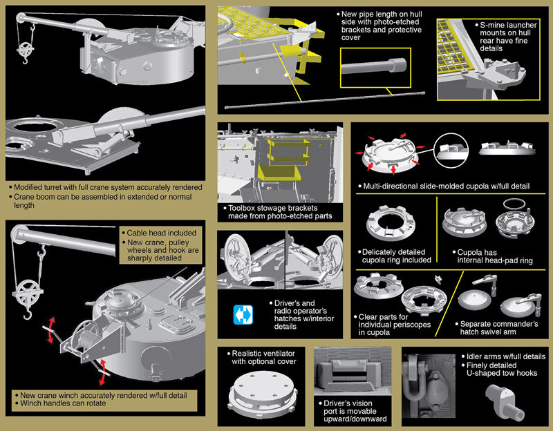 Bergepanzer Tiger I sPzAbt508 Demolition Charge Layer Mid Production Tank w/Zimmerit (Ltd Production) - Hobby Sense