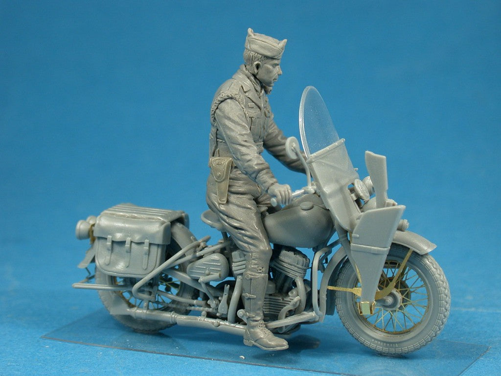 1/35 U.S. Military Policeman with Motorcycle - Hobby Sense