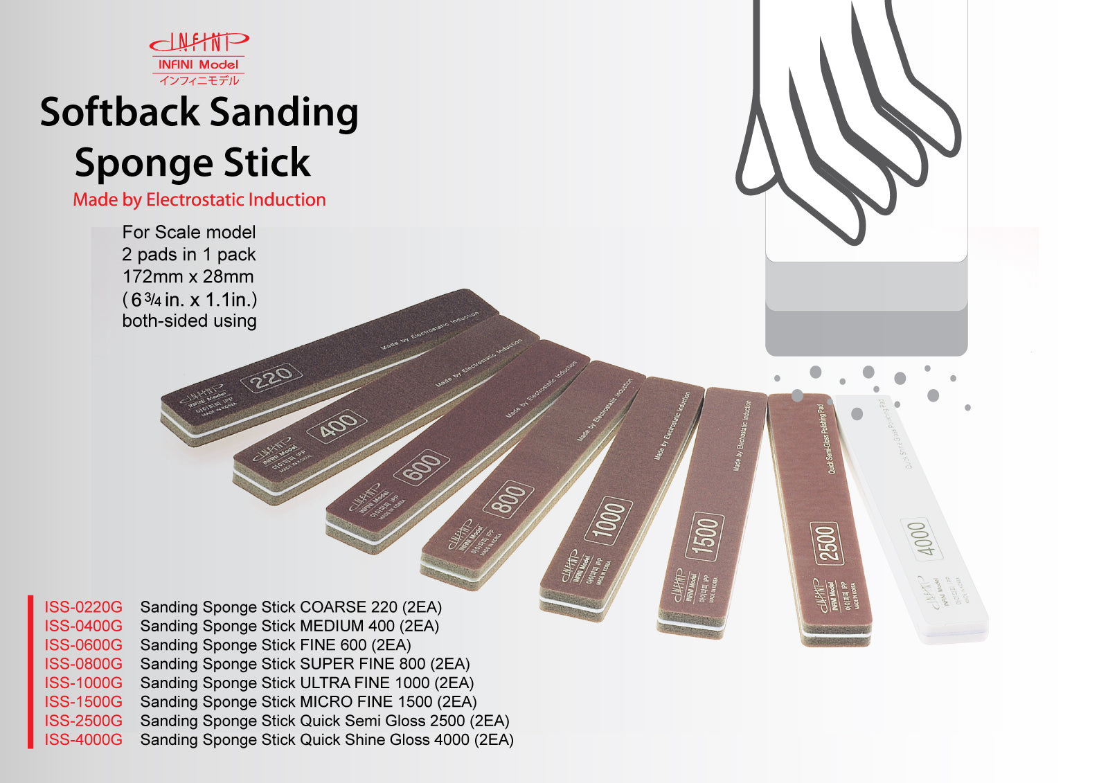 Infini Sanding Sticks and Sponges SETS - Hobby Sense