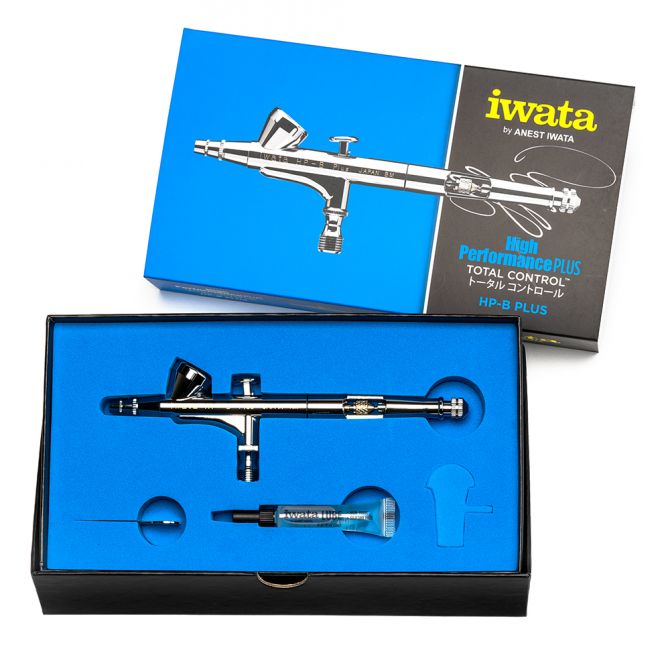 Iwata High Performance HP-B Plus Gravity Feed Dual Action Airbrush - Hobby Sense