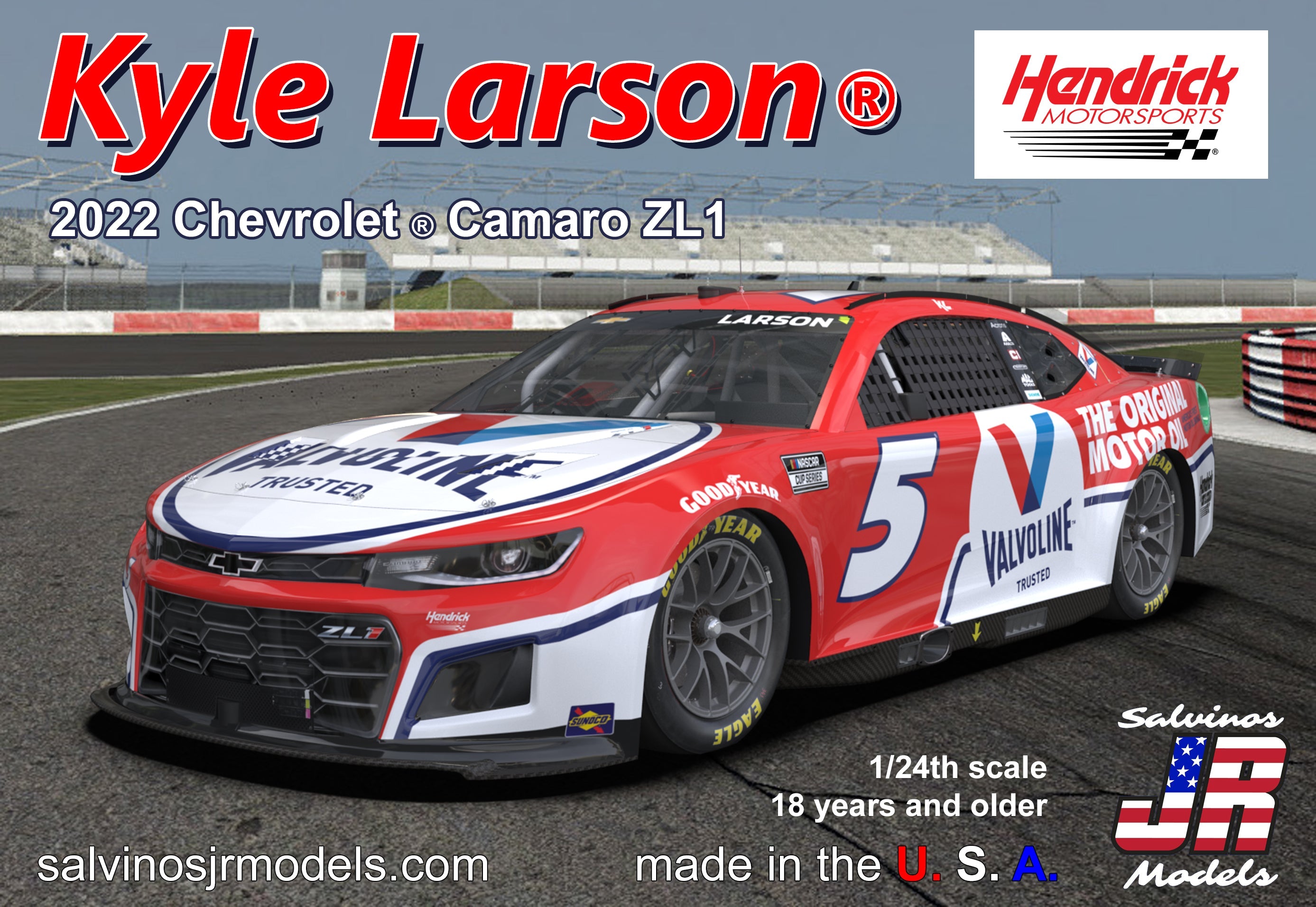 1/24 Hendrick Motorsports Kyle Larson 2022 Next Gen Valvoline Chevrolet Camaro - Hobby Sense