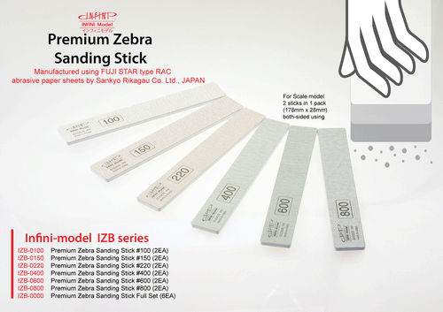 Premium Zebra Sanding Stick (Sankyo), Full Set - Hobby Sense