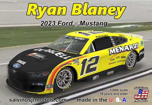 1/24 Ryan Blaney All NEW 2023 body Ford Mustang Menards - Hobby Sense