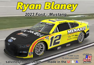 1/24 Ryan Blaney All NEW 2023 body Ford Mustang Menards - Hobby Sense
