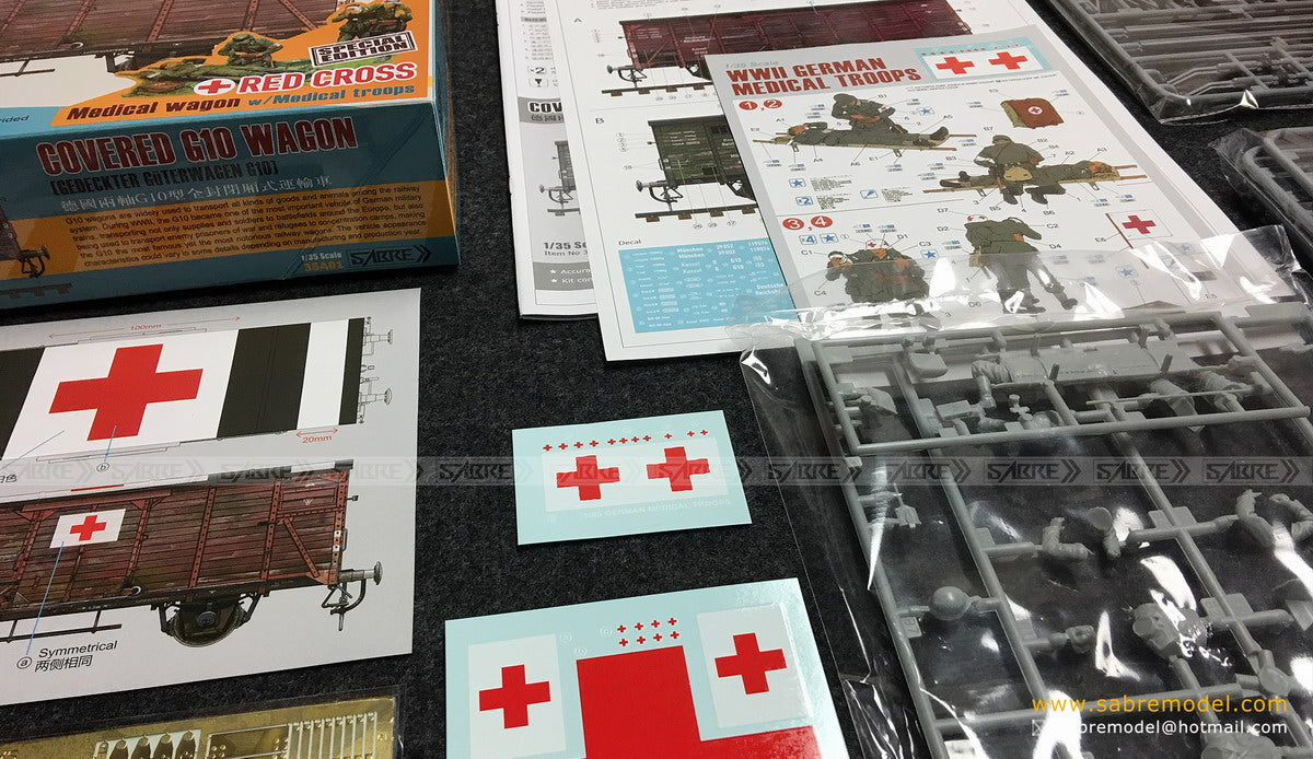 1/35 German Covered G10 Wagon - Red Cross Special Edition - Hobby Sense