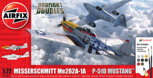 1/72 Messerschmitt Me262 & P51D Mustang Dogfight Doubles Set - Hobby Sense