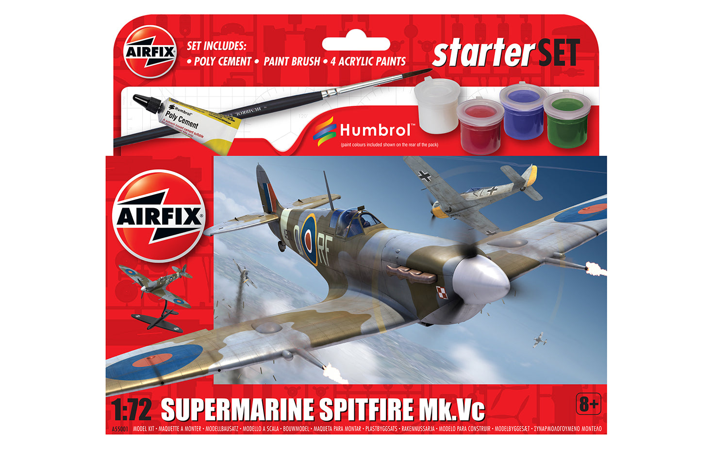 1/72 Small Starter Set Supermarine Spitfire MkVc - Hobby Sense