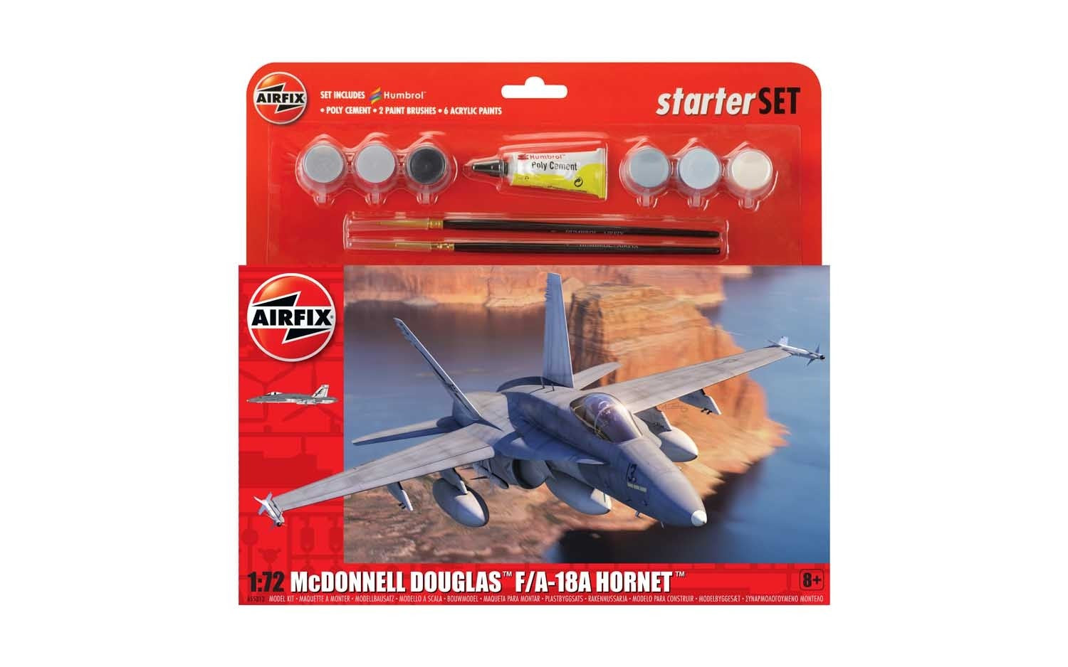 1/72 McDonnell Douglas F18A Hornet, Starter Set - Hobby Sense