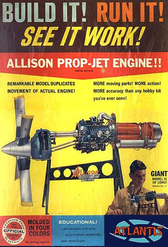 1/10 Allison 501-D13 Prop-Jet Engine w/Moving Parts & Stand