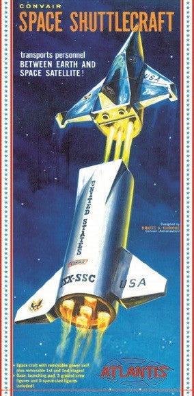 1/150 Convair Space Shuttlecraft w/Launching Pad, Figures & Base - Hobby Sense